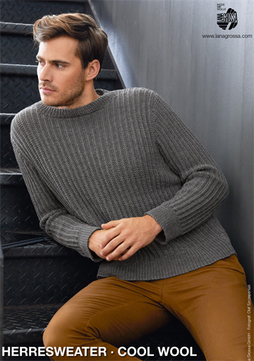 Herre Sweater - Cool Wool Melange (GOTS) Dansk opskrift